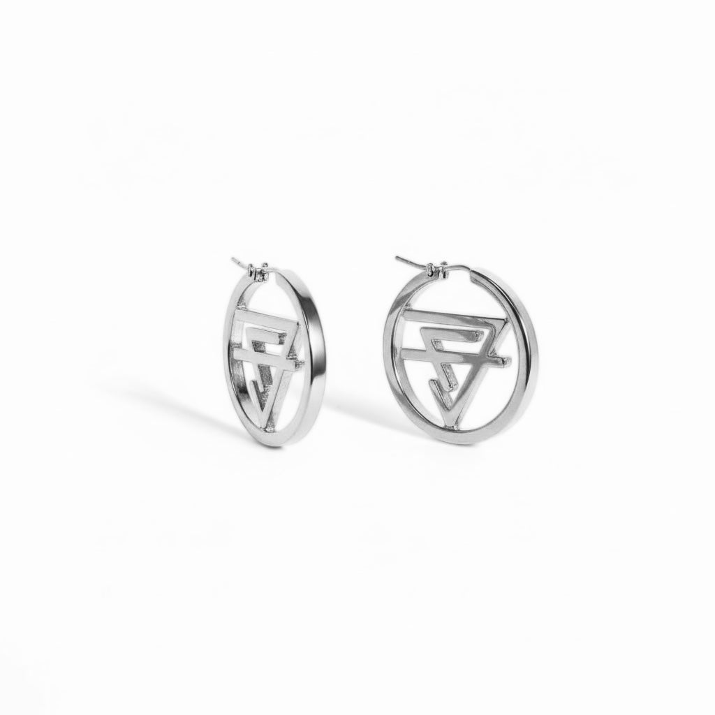 CF Logo Hoop Earrings