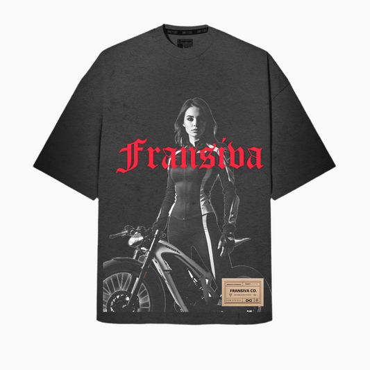 Fransiva Biker Girl graphic Oversized T-shirt