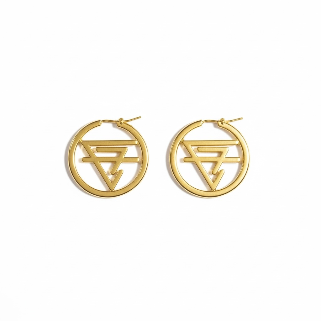 CF Logo Hoop Earrings