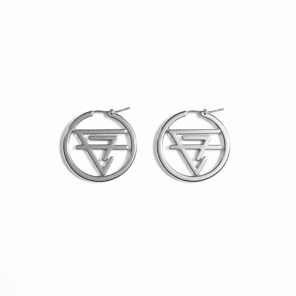 CF Logo Hoop Earrings